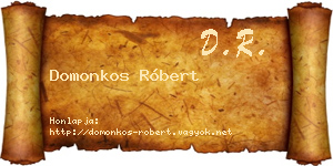 Domonkos Róbert névjegykártya